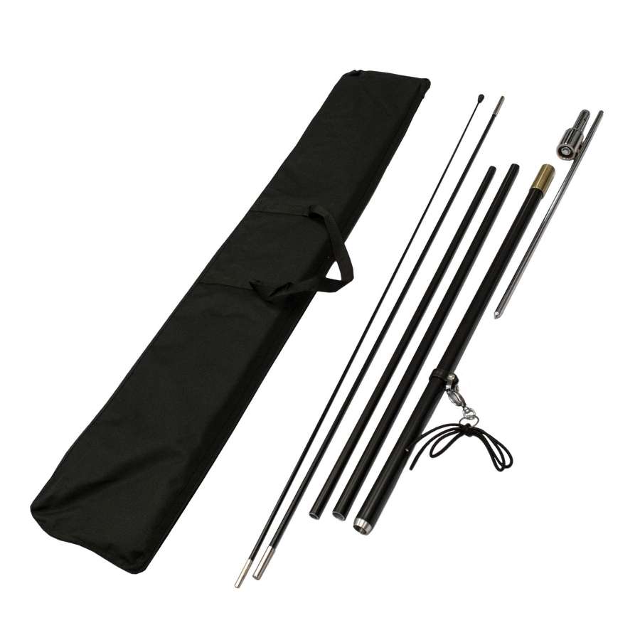 A custom wave flag pole kit with a ground spike